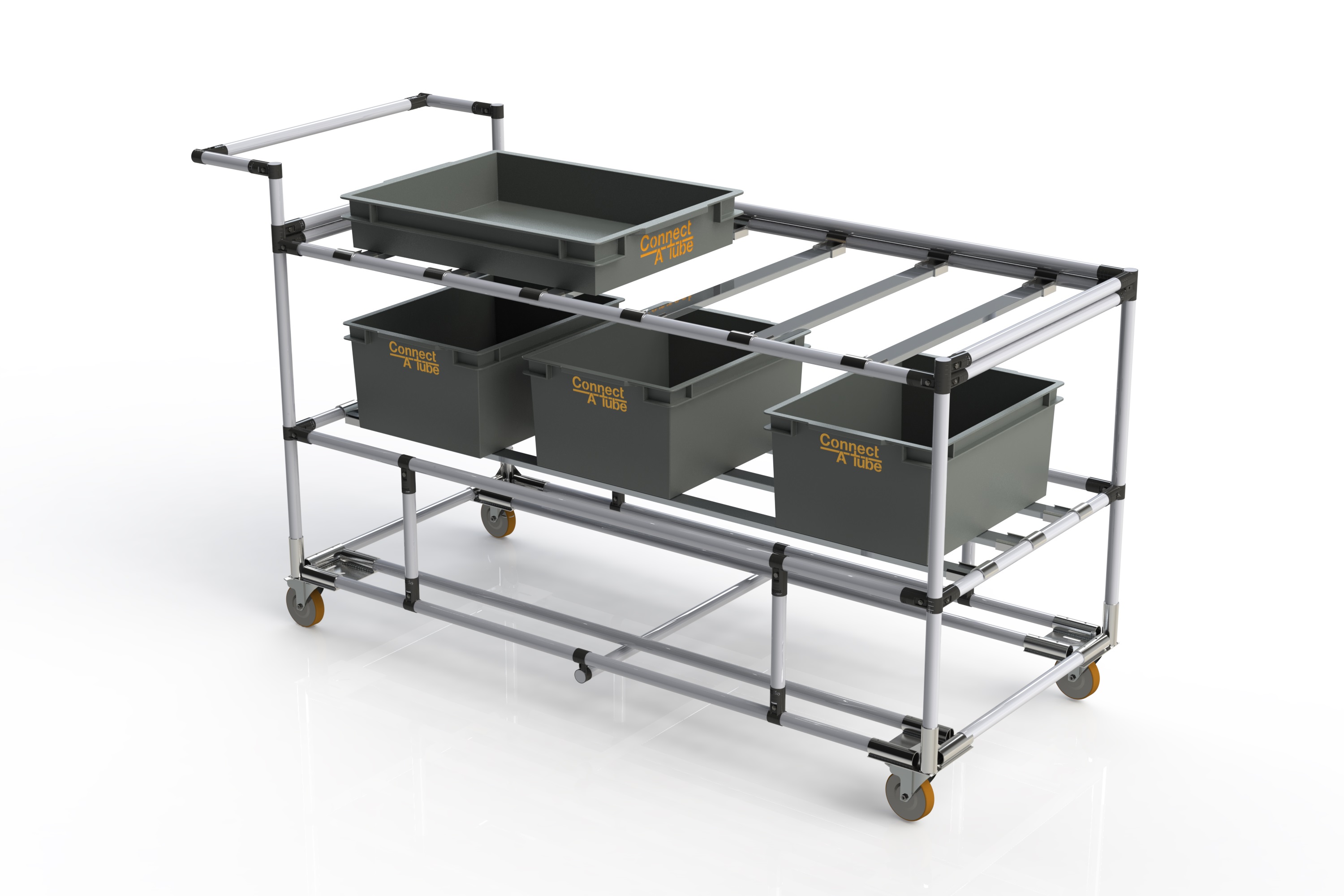 Xe đẩy ống thép bọc nhựa 1